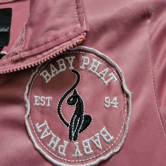 π Vintage Baby Phat Satin Pink Full-Zip Track Jacket β Size Small | Y2K Hip Hop - Picture 5 of 7